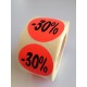 Etiket Ø35mm fluor rood 30% 500/rol Td27511730